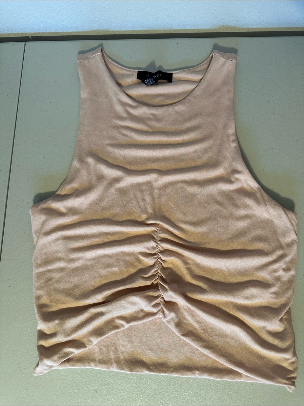 Forever 21 Blush Ruched Cropped Tank